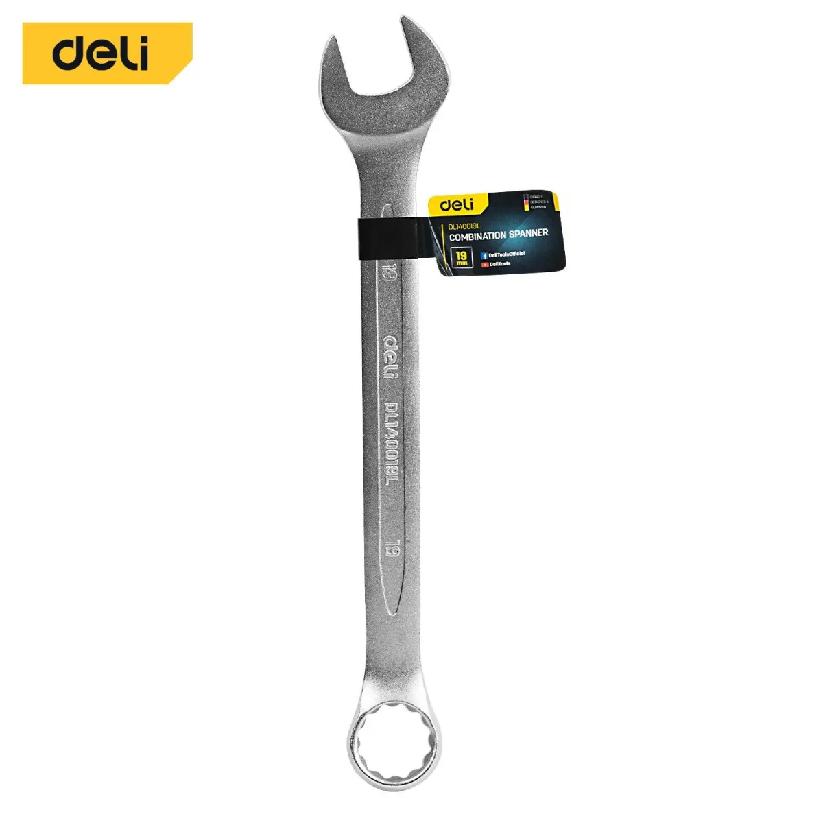 Deli 19mm Combination Spanner - مفتاح شق مسنن فدار