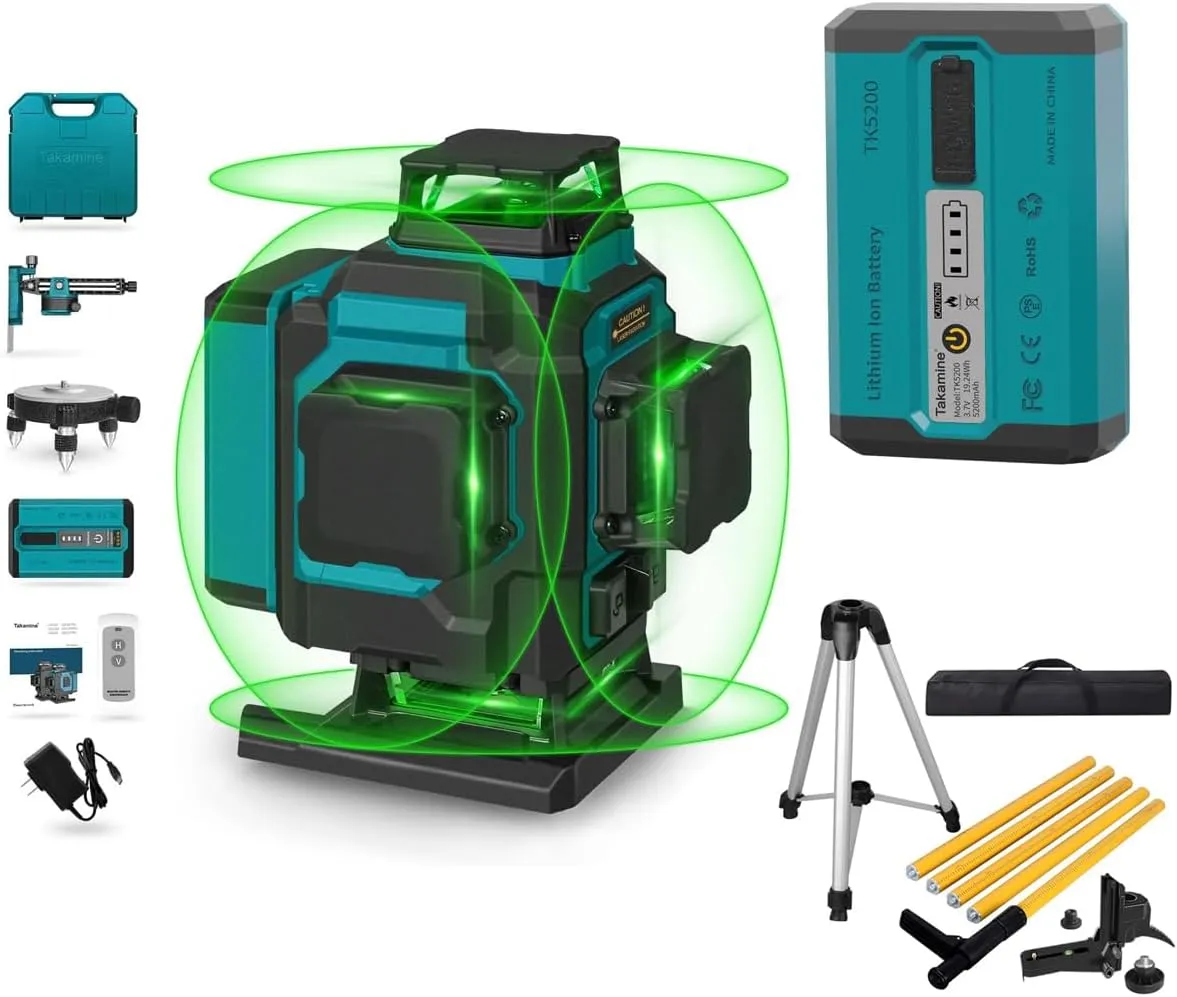 M-Tech 16 Lines Rechargeable Self-Leveling Laser 360 (Green) - (16 خطوط) ليزر شقلة كل الاتجاهات