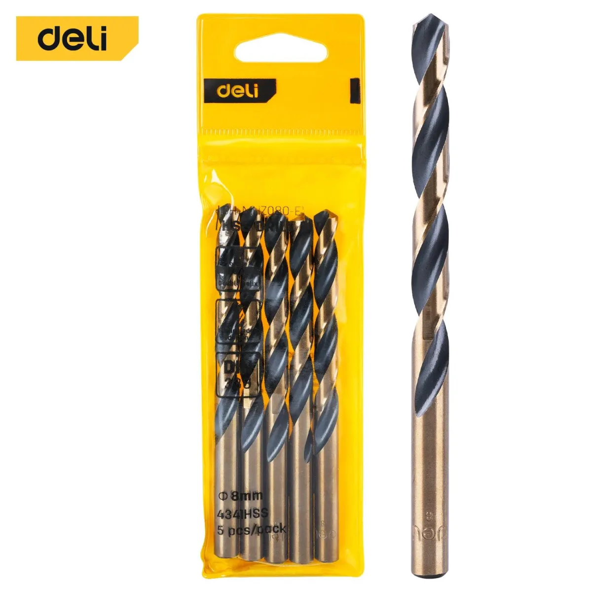 Deli HSS Drill Bit 8mmx120mm (5Pcs) - ريشة حديد