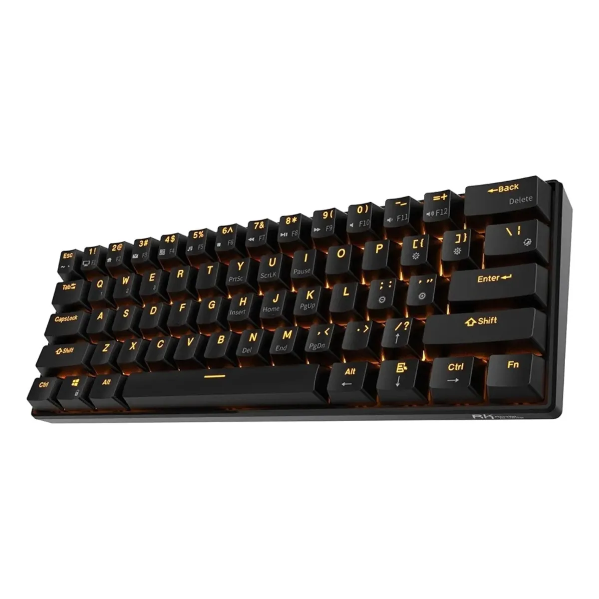 RK ROYAL KLUDGE RK61 RGB Triple Mode BT5.0/2.4G/USB-C 60% Hot-swappable Switches Mechanical Gaming Keyboard - Black