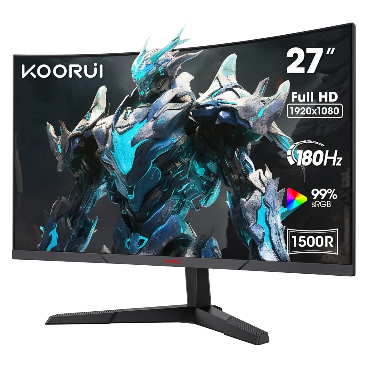 KOORUI 27E6CA 27 Inch FHD 180Hz 1500R  VA HDR10 Curved Gaming Monitor
