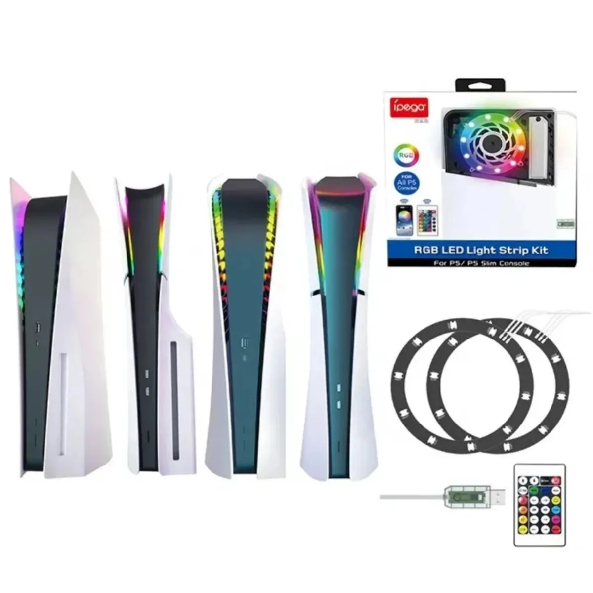 iPega RGB Colorful App & Remote Control Atmosphere Lights For PS5 & PS5 Slim - PG-P5S038A