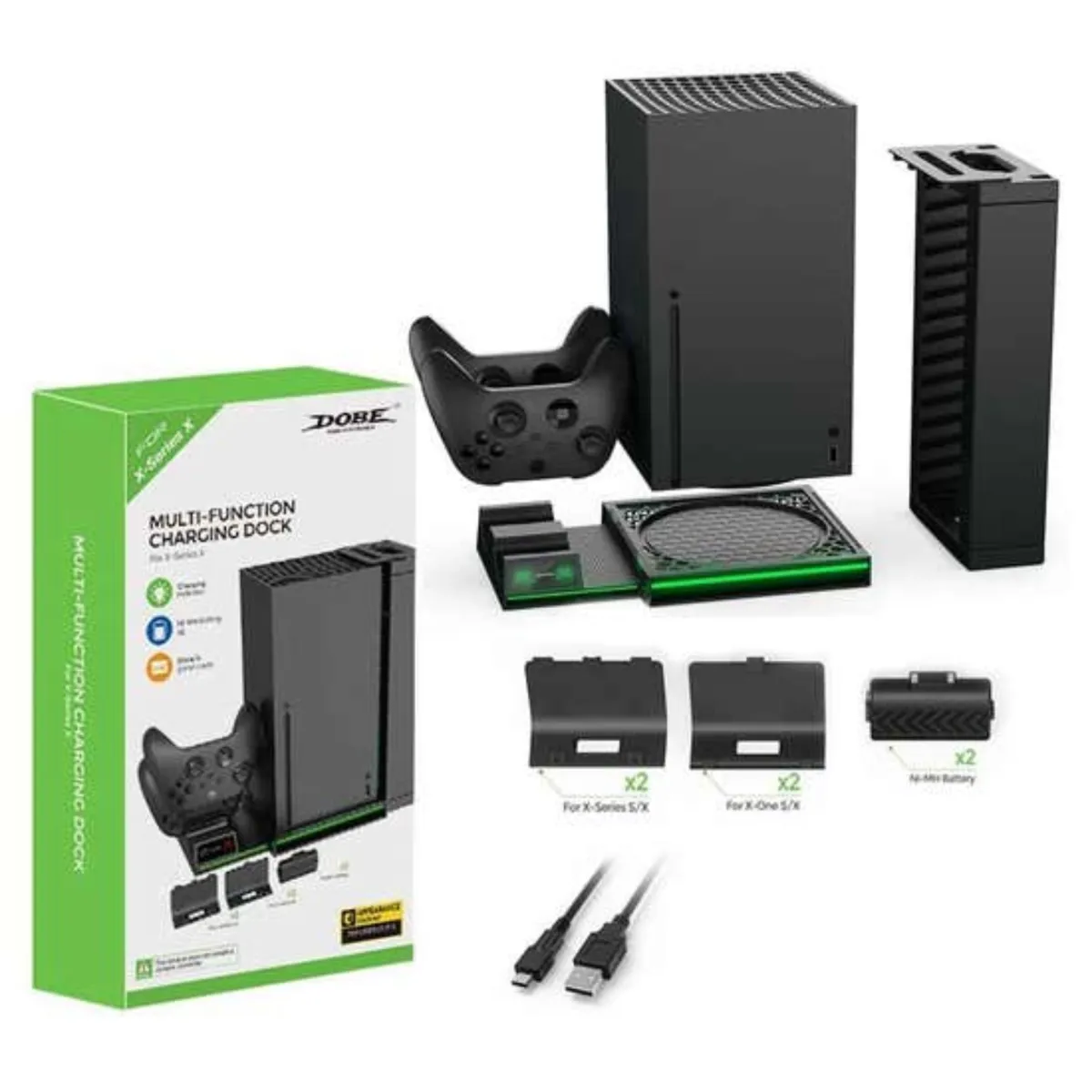 Dobe TYX-0667 Multifunctional Stand Dual Controller Charger Charging Dock Station Game Storage Rack For Xbox Series X