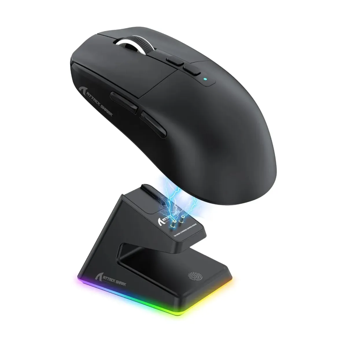 ATTACK SHARK X6 Lightweight Tri-Mode Wireless/Wired  Gaming Mouse with Charging Base - Black