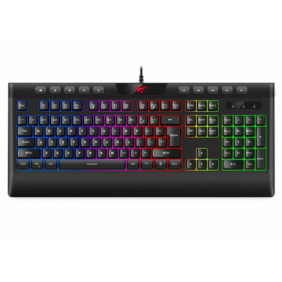 Havit KB487L RGB Multi Function Media Backlit Gaming Keyboard