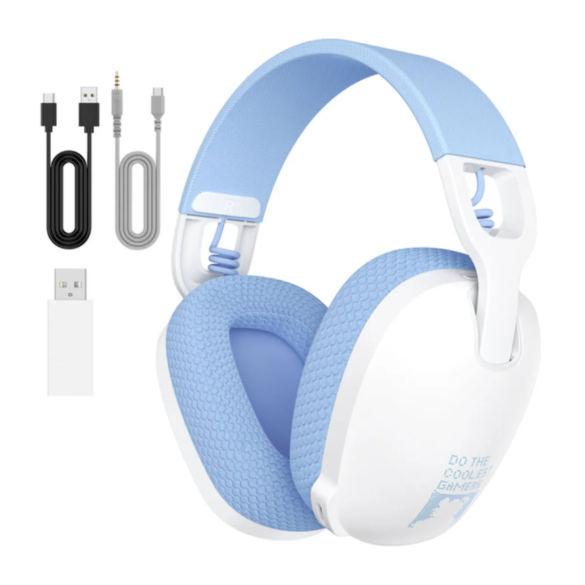 ONIKUMA B2 Wireless Headset Three Mode, Bluetooth + 2.4g Wireless + Wired Lightweight E-Sports Gaming Headphone Suitable for PC, PS4, PS5, Smart Phone, Mac - White