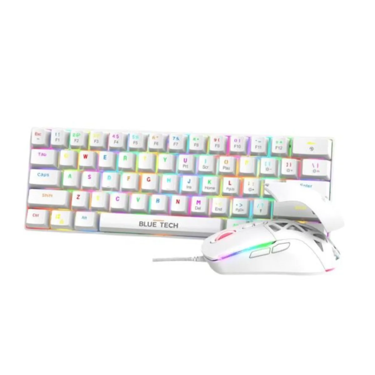 Bluetech 2 in 1 Combo 60% RGB Mechanical Gaming Keyboard & Mouse - White