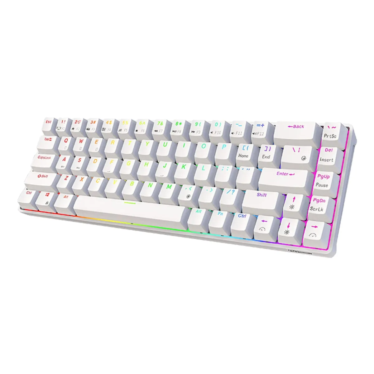 RK ROYAL KLUDGE RK68 | RK837 65%  Triple Mode Wireless Bluetooth5.1/2.4G/Wired, Hot Swappable Mechanical Gaming Keyboard, 68 Keys RGB - White