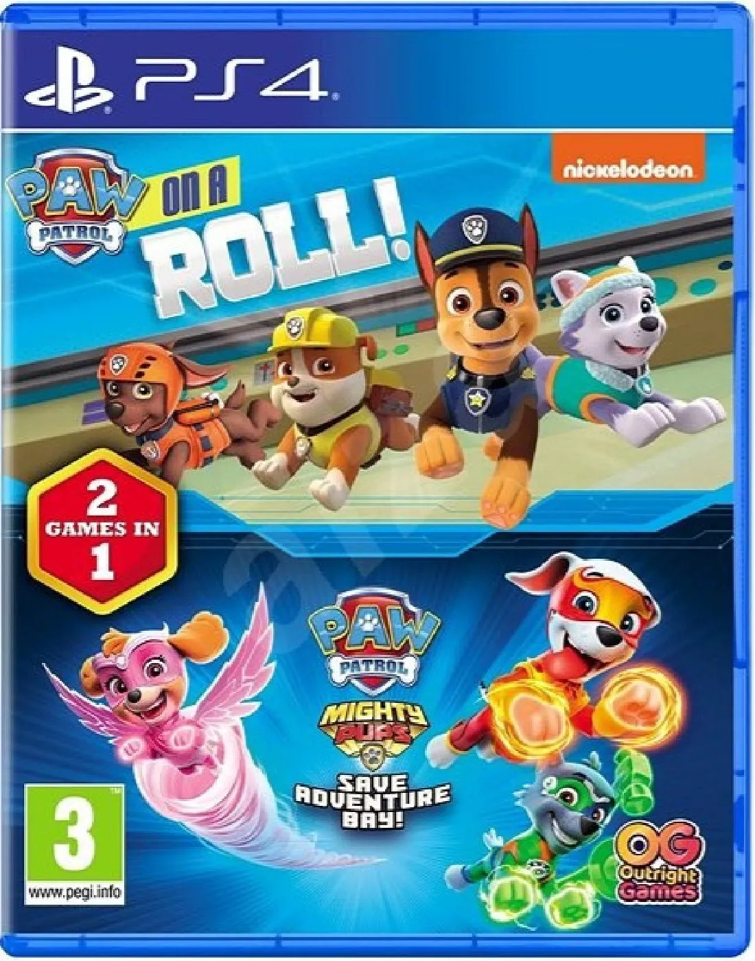 Paw Patrol On A Roll & Paw Patrol: Mighty Pups Save Adventure Bay Bundle - Playstation 4