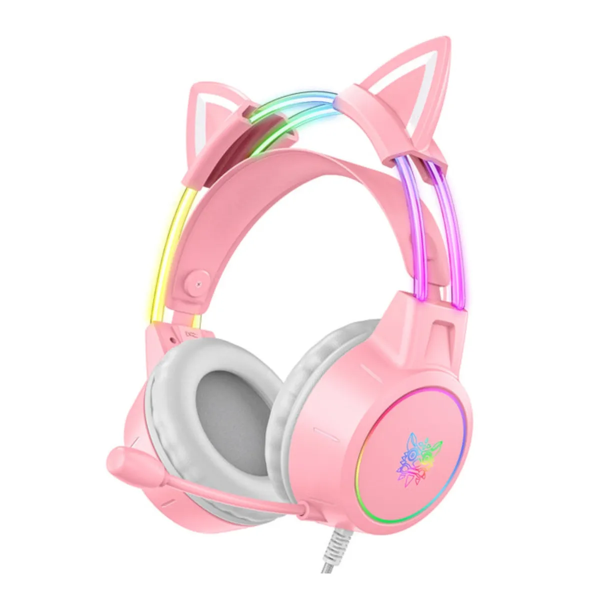 ONIKUMA X15 PRO Cat Ear Headphones, Double-Head Beam with Noise Cancelling Microphone RGB Gaming Headset