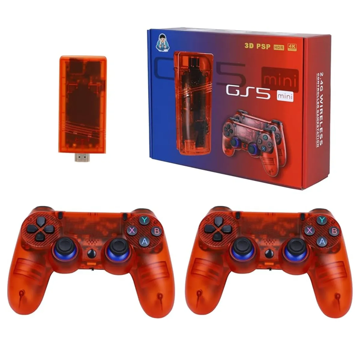 GS5 Mini Game Stick Console, 30000 Pre-installed Games, PSP Games Compatible, 53 Simulators Including GTA Game