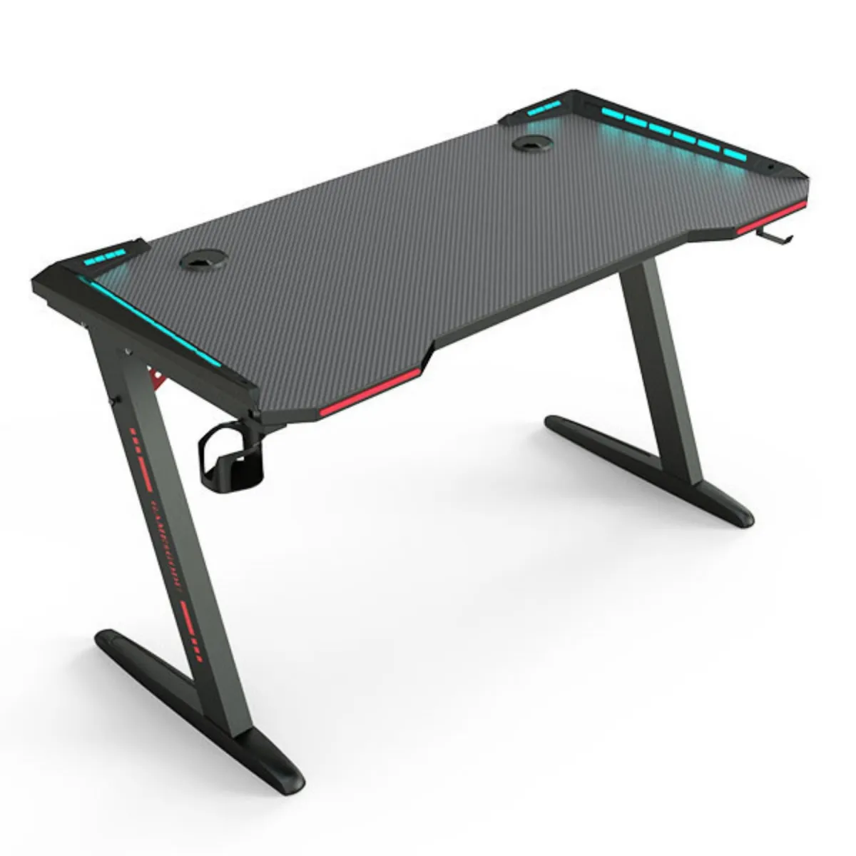 Z8 RGB Gaming Desk with Led Lights, Headset Holder & Cup Holder