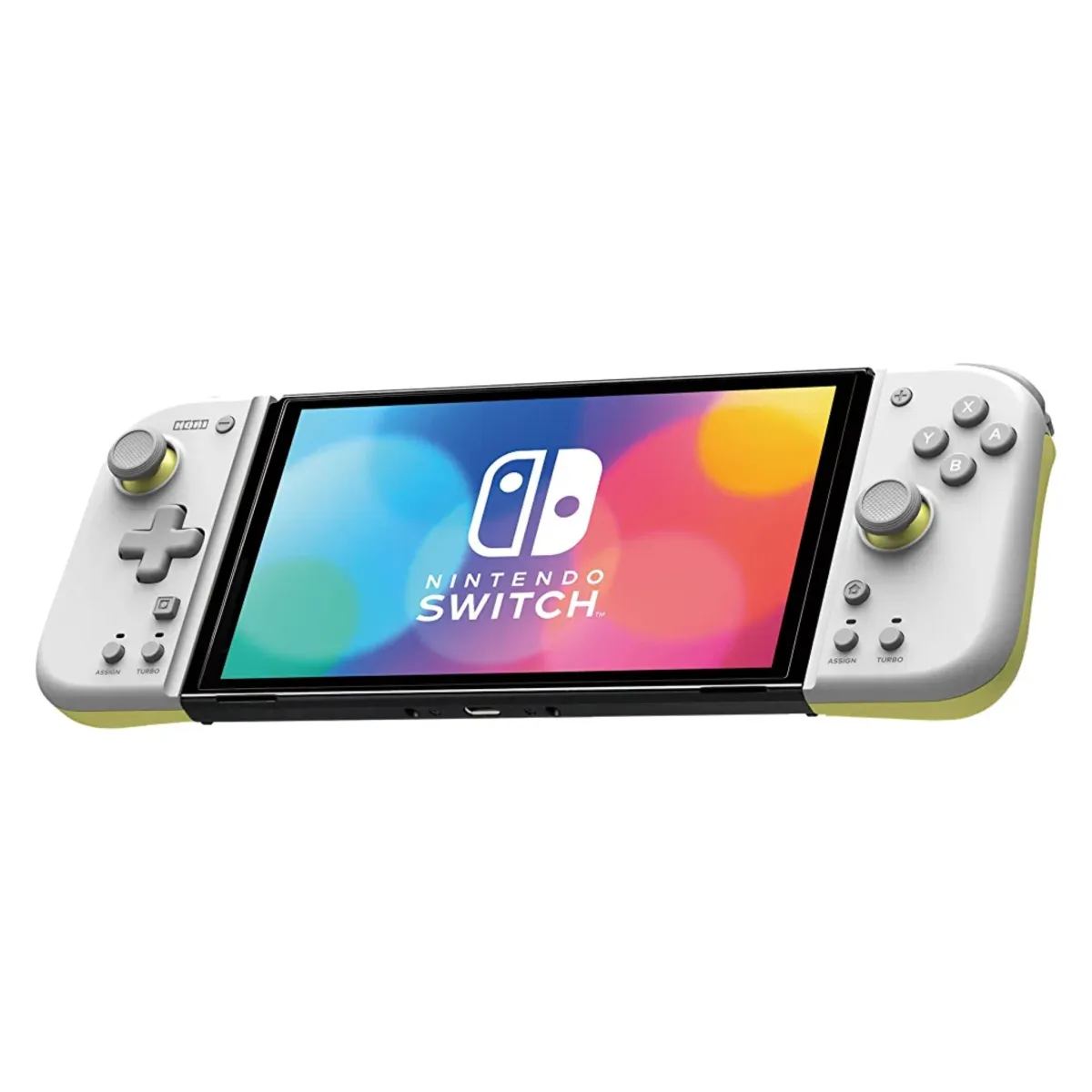 Hori Split Pad Compact Handheld Controller for Nintendo Switch & Nintendo Switch Oled - Light Gray & Yellow