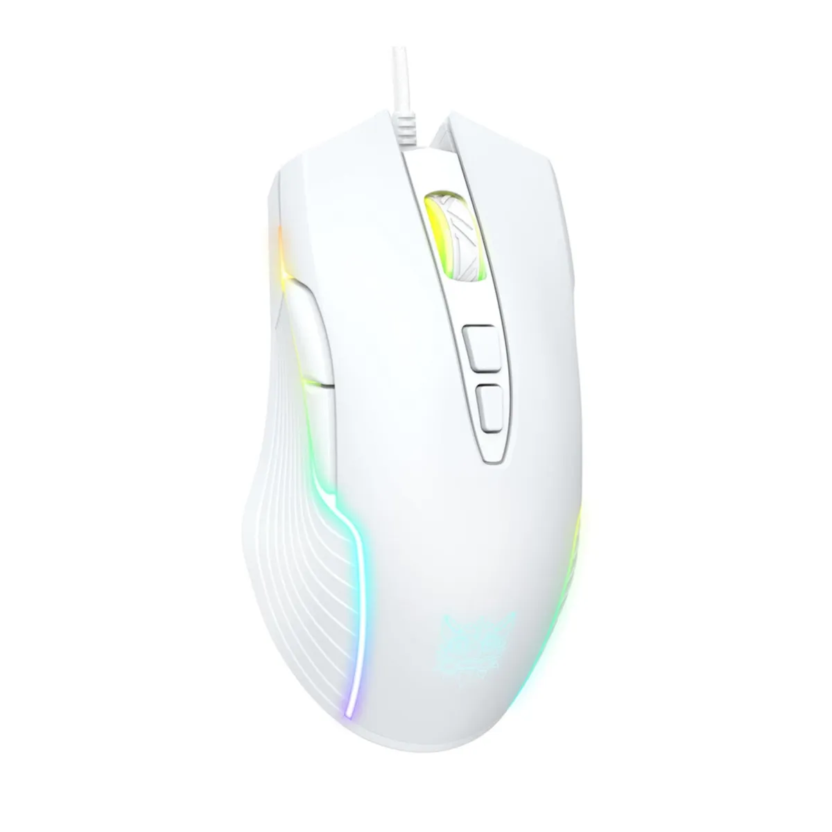 Onikuma CW905 RGB 3600 DPI Wired Professional Gaming Mouse (White)