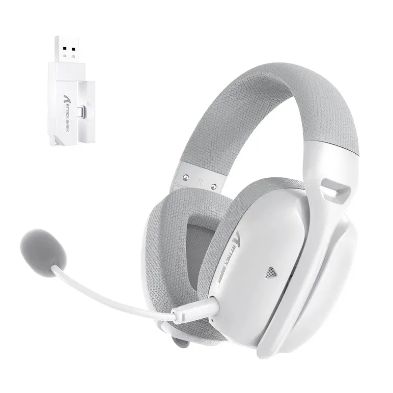 Attack Shark L80PRO Wireless Gaming Headset Lightweight Headphones with 20ms Low Latency, Dual Mics, 40mm Drivers, 300mAh Battery - 3 Modes (2.4G/Bluetooth/Wired) for PC/PS/XBOX