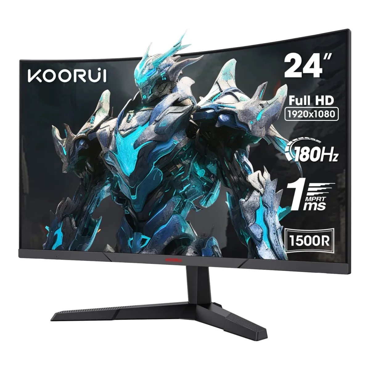 KOORUI 24E6CA 24 inch FHD 180Hz 1ms 1500R VA Display Curved Gaming Monitor