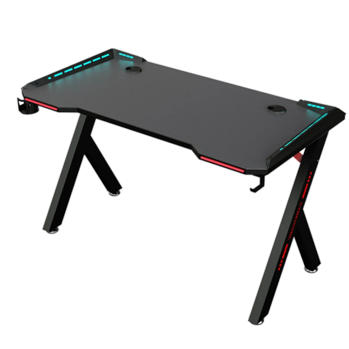 R5 RGB Gaming Desk with Led Lights, Headset Holder & Cup Holder - 120cm