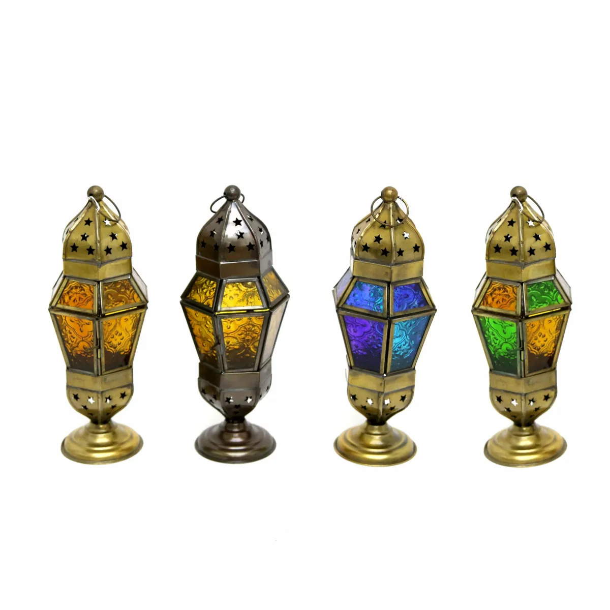 Elegant Ramadan Lanterns – Traditional Moroccan Style Decorative Metal & Glass Lamp for Festive Home & Outdoor Décor