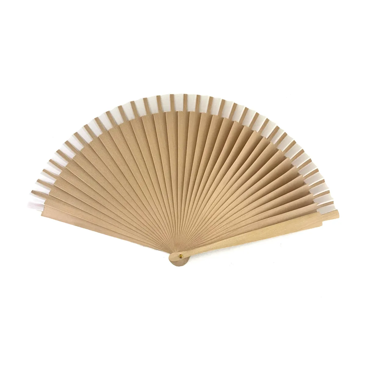 White‑Edge Wooden Paper Fan | Decorative Hand Fan – Articles World