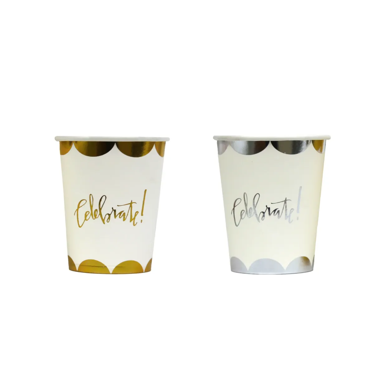 Silver “Celebrate” Carton Cups – Sip in Style!