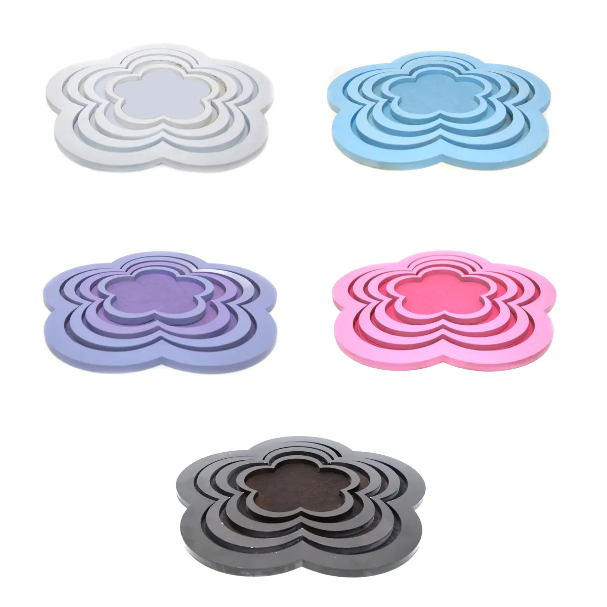 Flower Shape Tray With Felt Inside