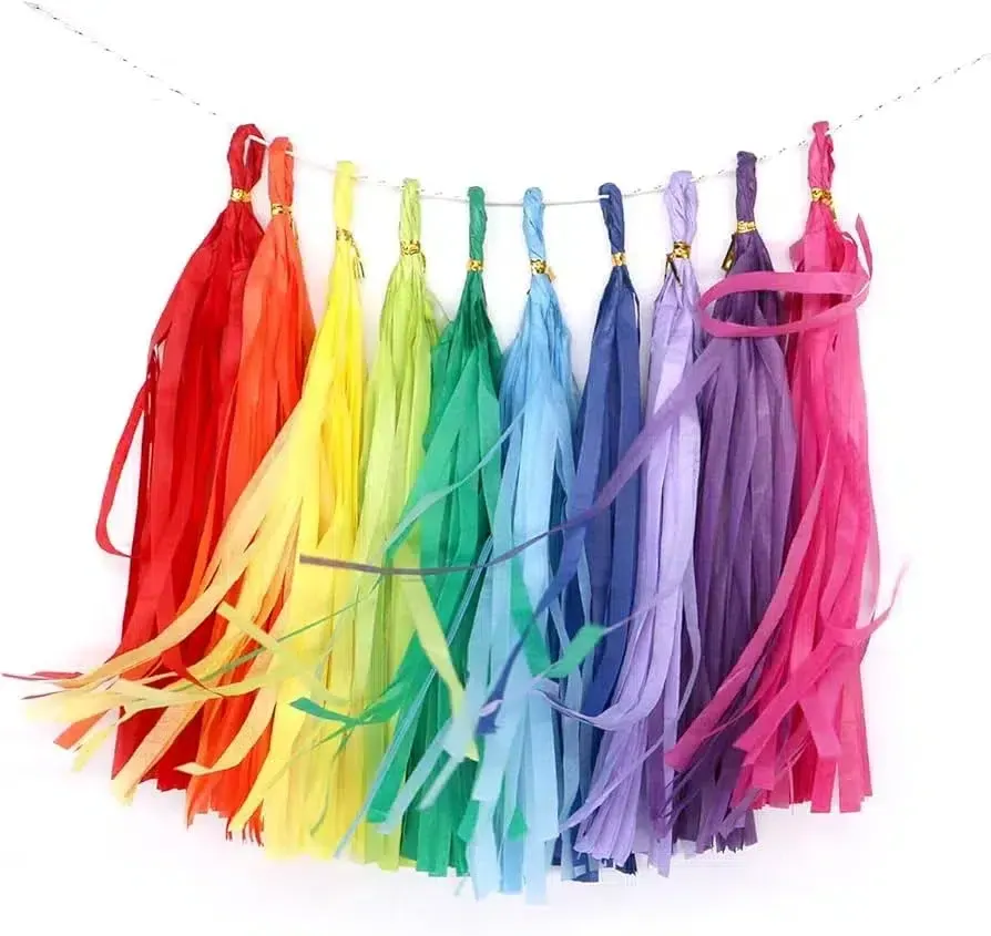 Colored Paper Tassel Garland – Add Playful Charm to Any Space!