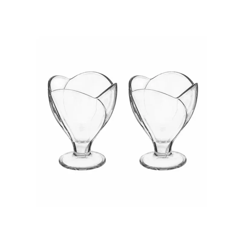 Tulip‑Shape Ice Cream Glass Bowl | Elegant Footed Dessert Dish