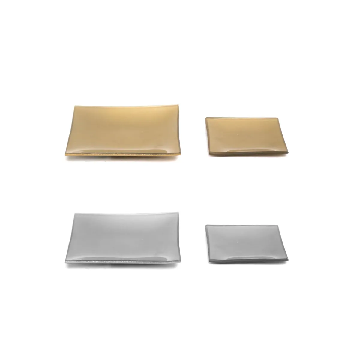 Square Metallic Glass Plate