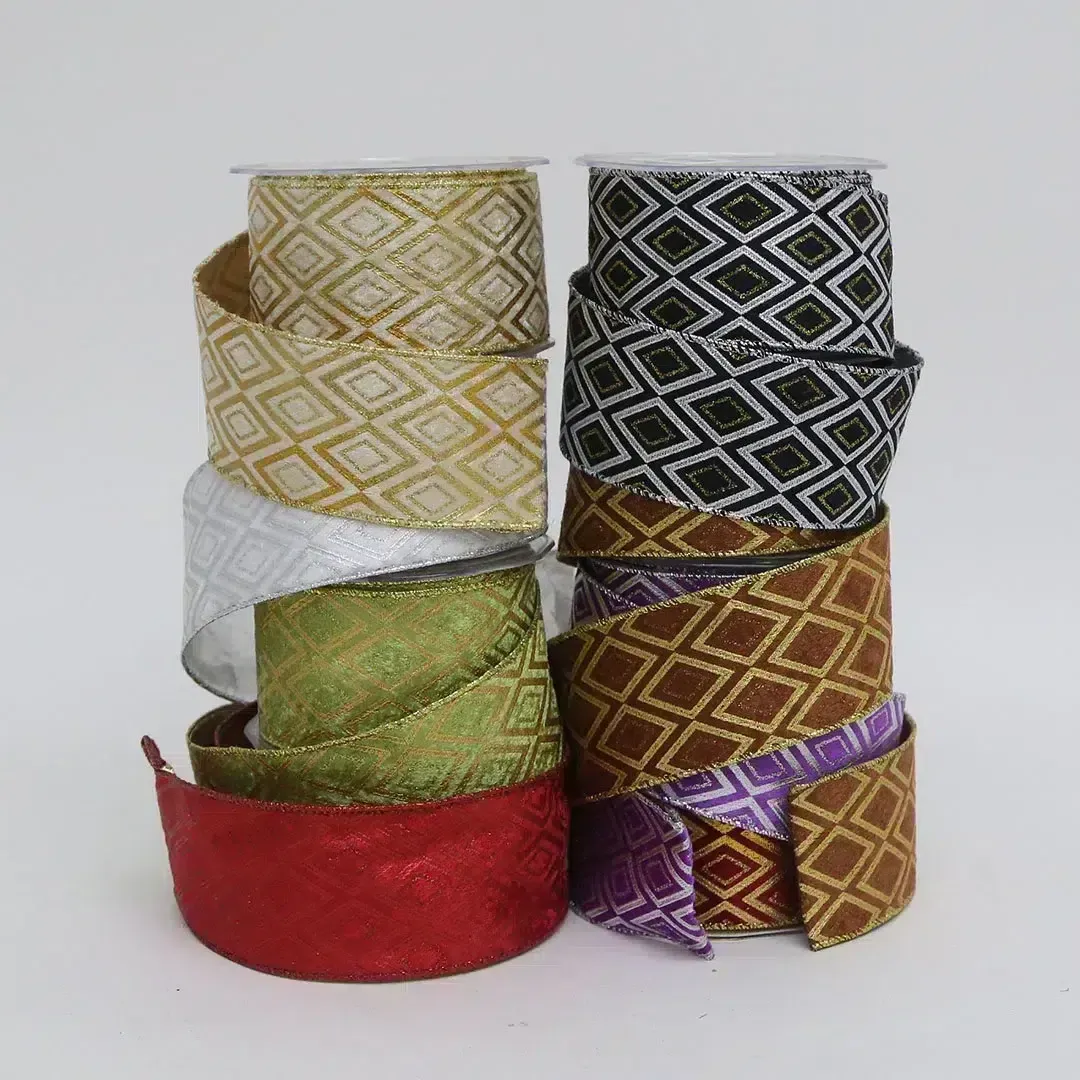 Dimond Pattern Velvet Ribbon