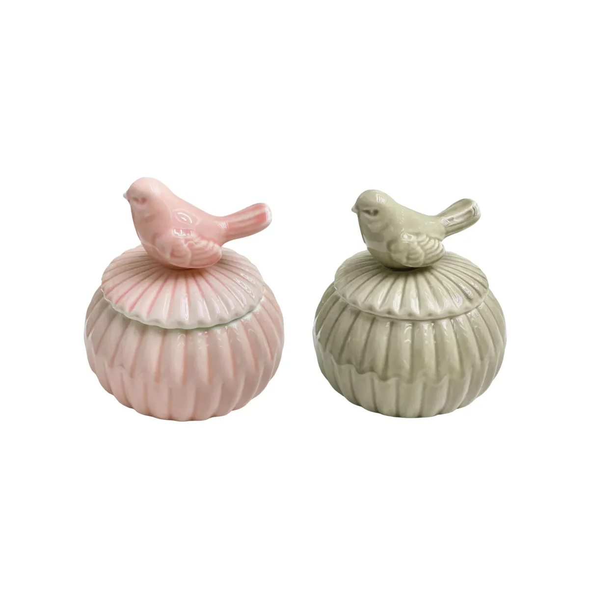 Pumpkin Shape Bird Jewel Jar