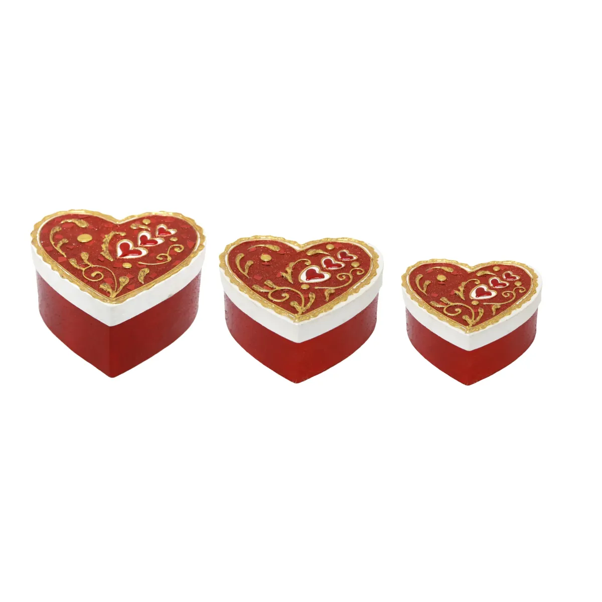 Vintage Glittered Heart Carton Box