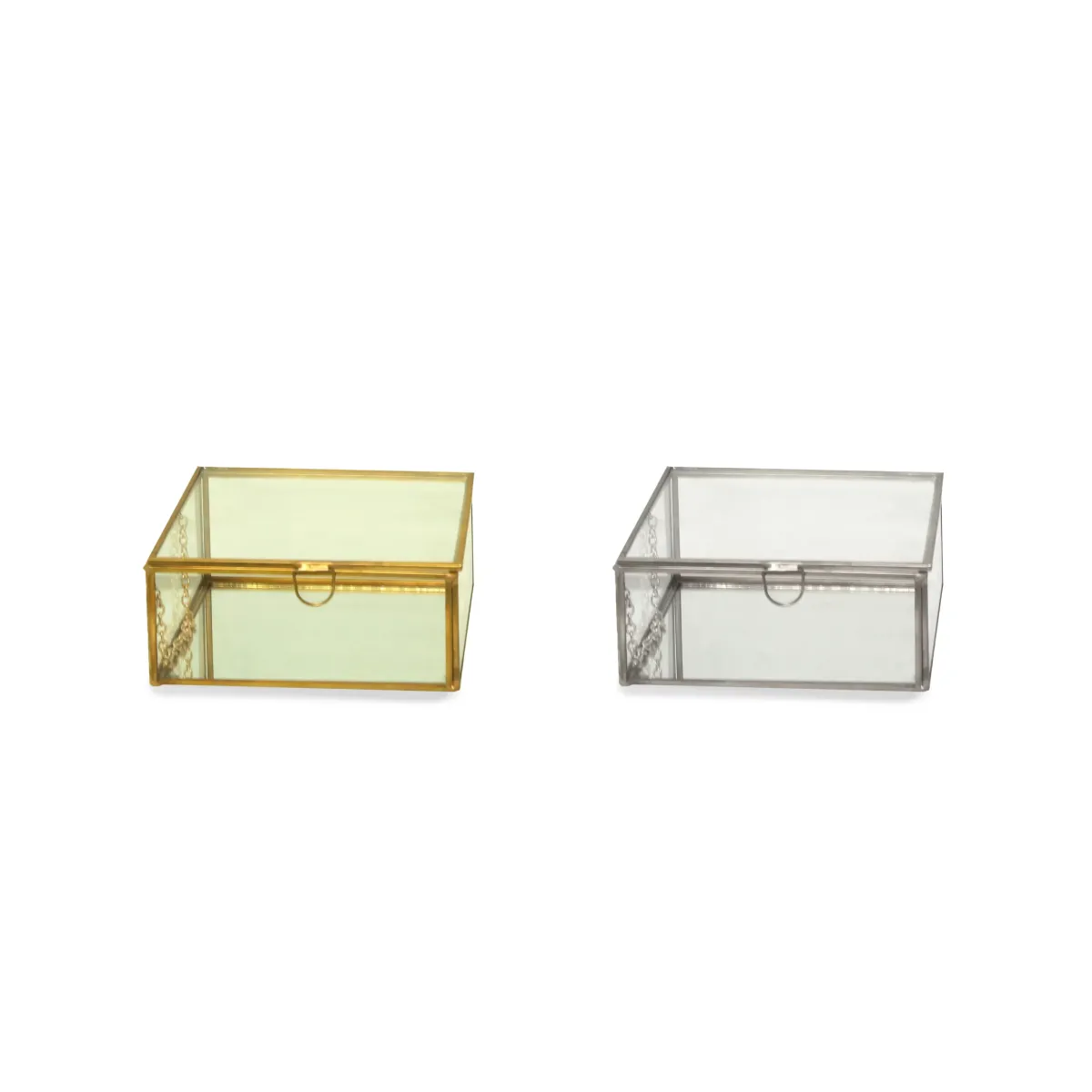 Metal Glass Mirror Base Box – Elegant Decorative Box