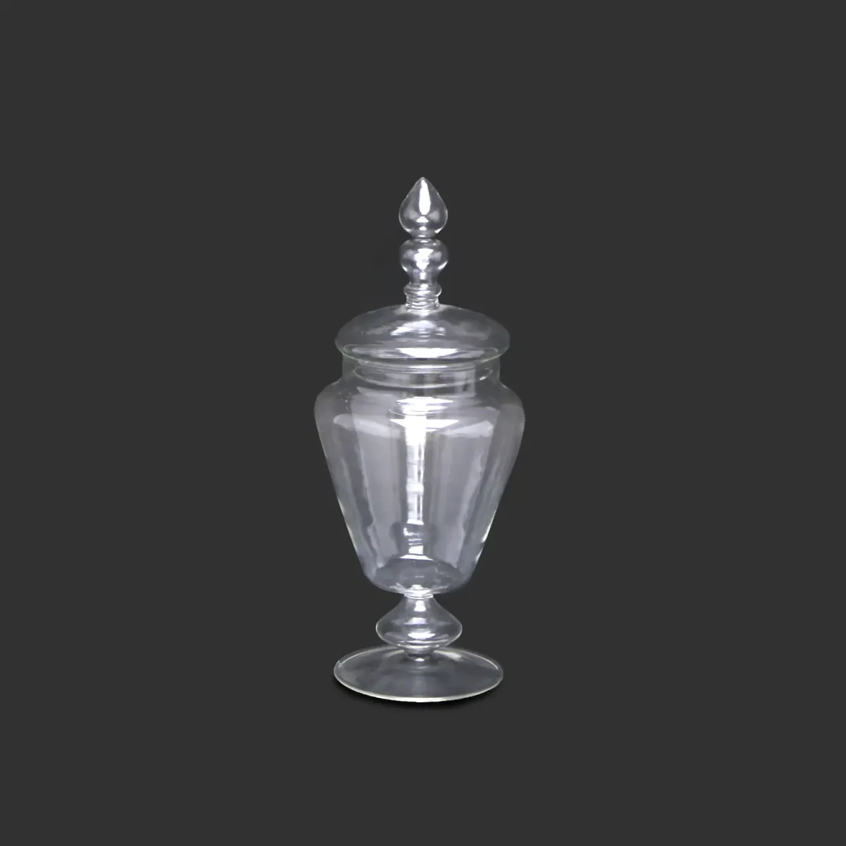 Transparent Covered Blown Glass Bowl – Elegant Glassware