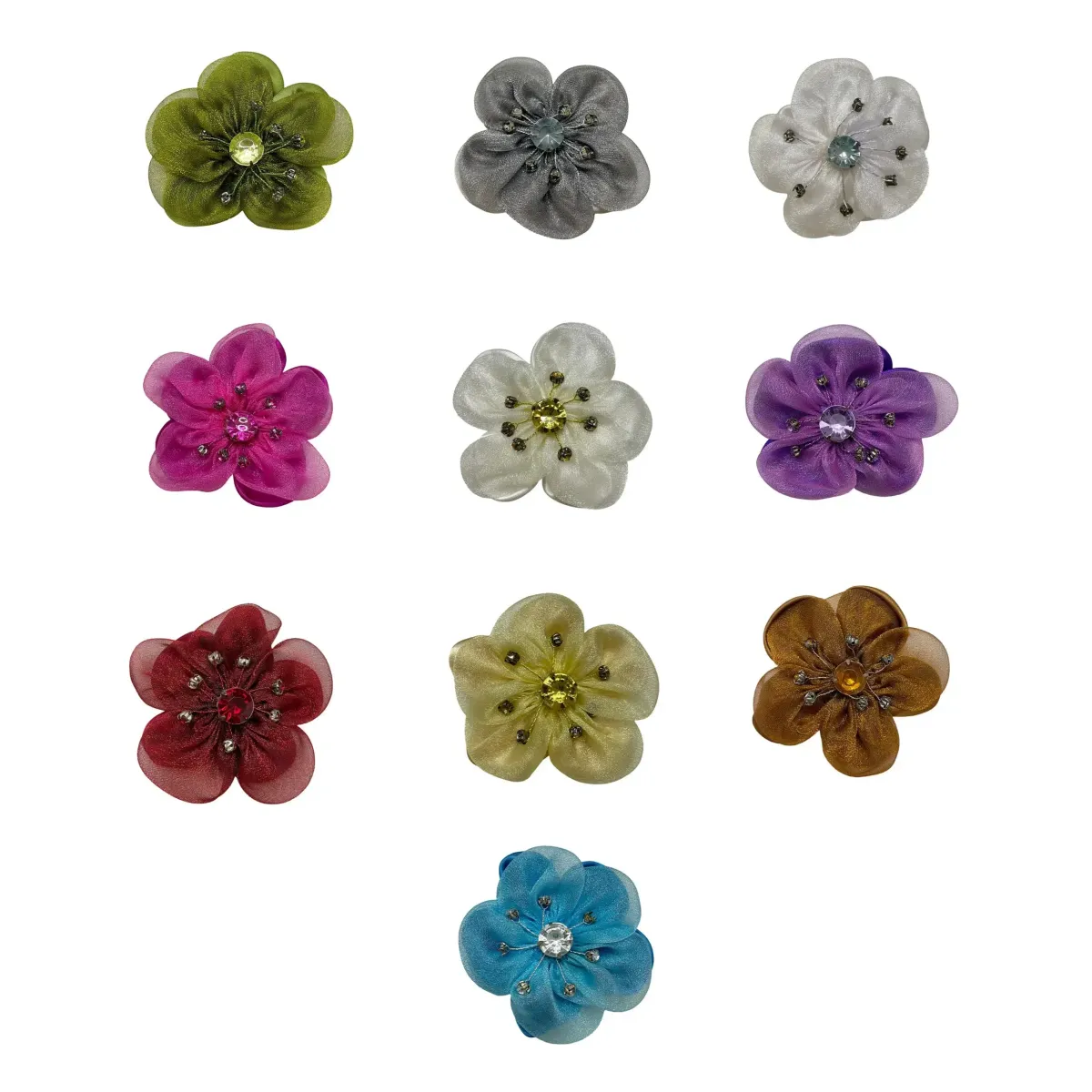 Sheer Jeweled Floral Motifs – 24‑pc Decorative Pack