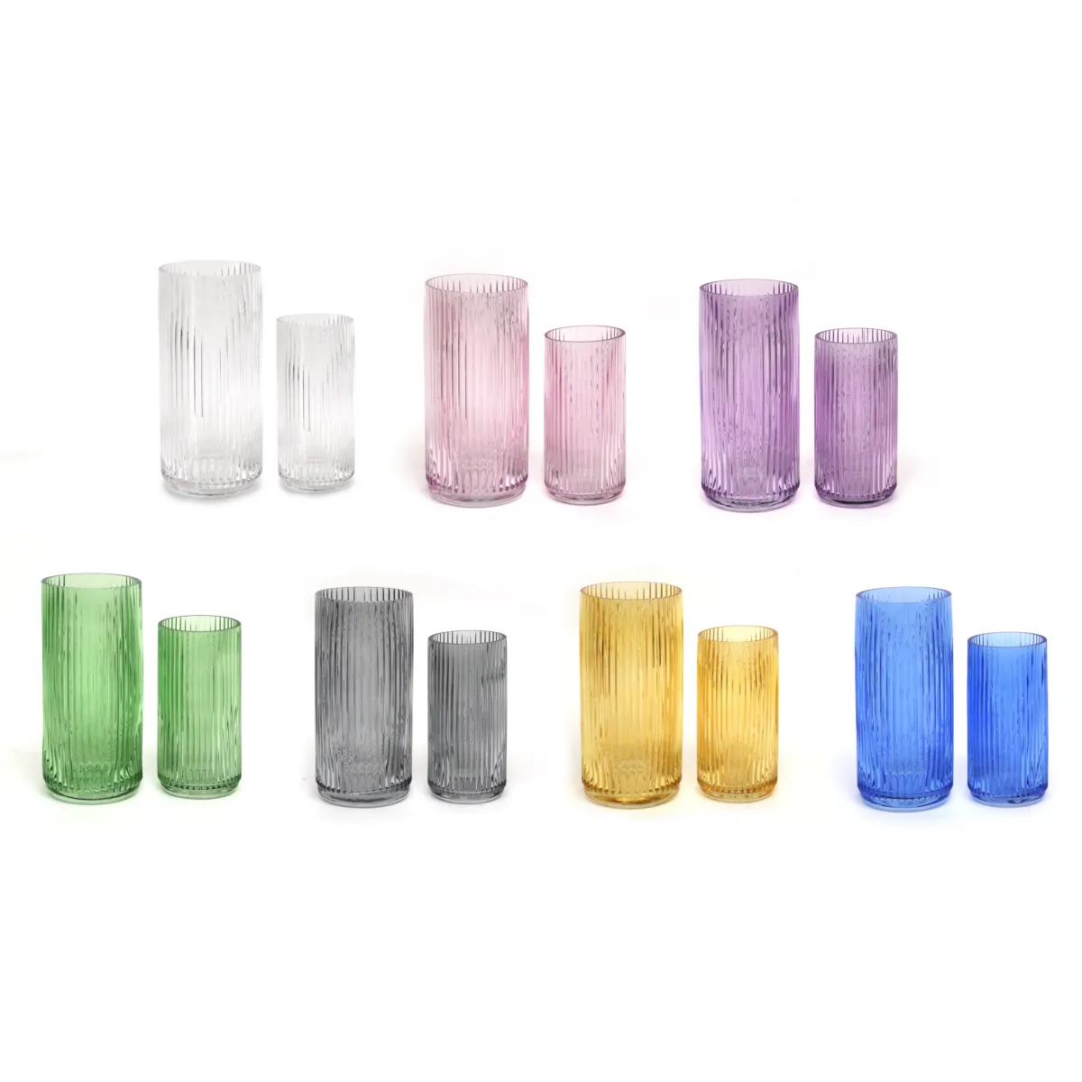 Decorative Ribbed Glass Vase – Elegant Textured Glass Accent