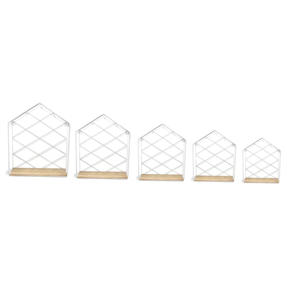 White Metal House Frame With Wood Base