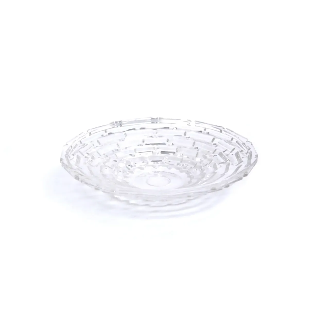 Transparent Round Modern Glass Plate | Clear Minimalist Serving Dish
