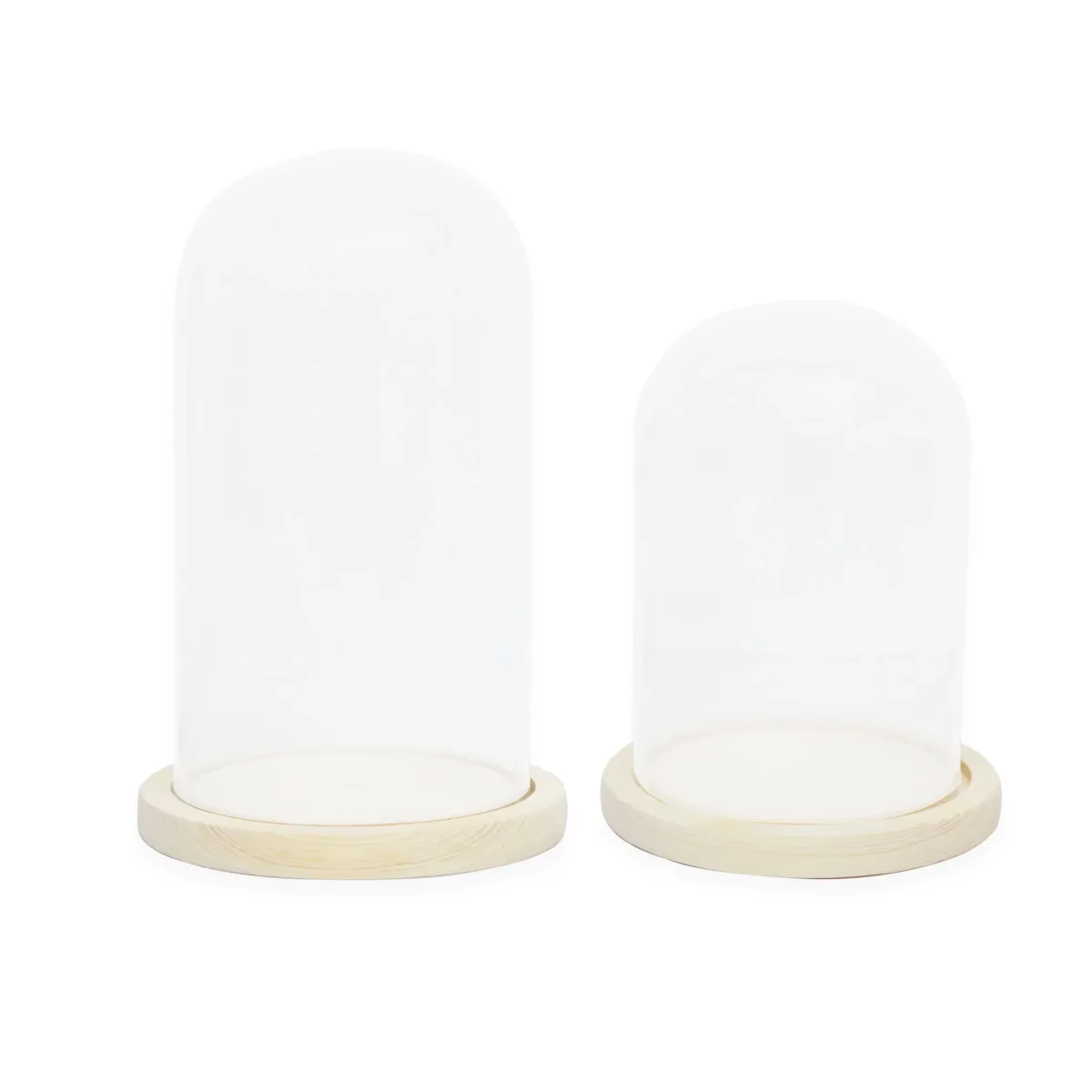 Glass Cylinder Wood Base Candleholder