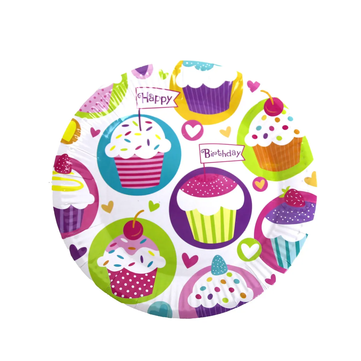 Happy Birthday Cupcake Plate – Colorful Party Treat