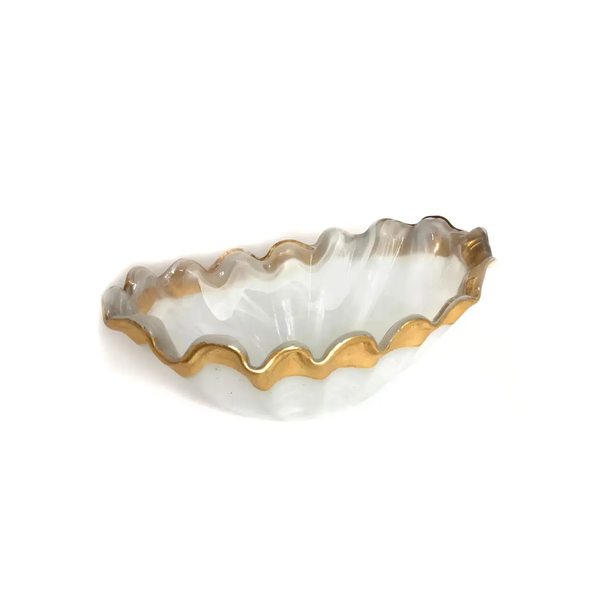 White/Gold Deep Boat Bowl