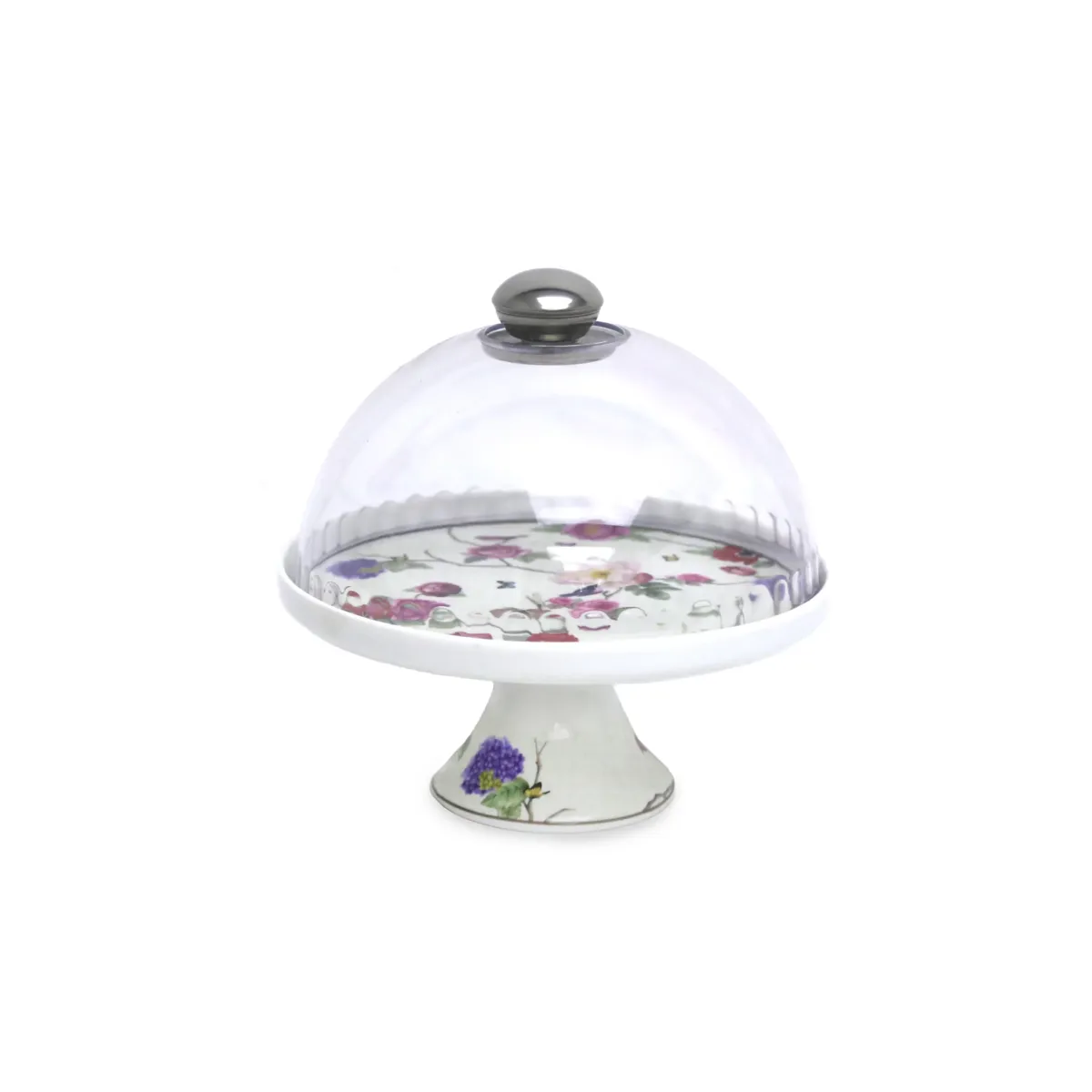 Flower Pattern Transparent Cover Cake Stand