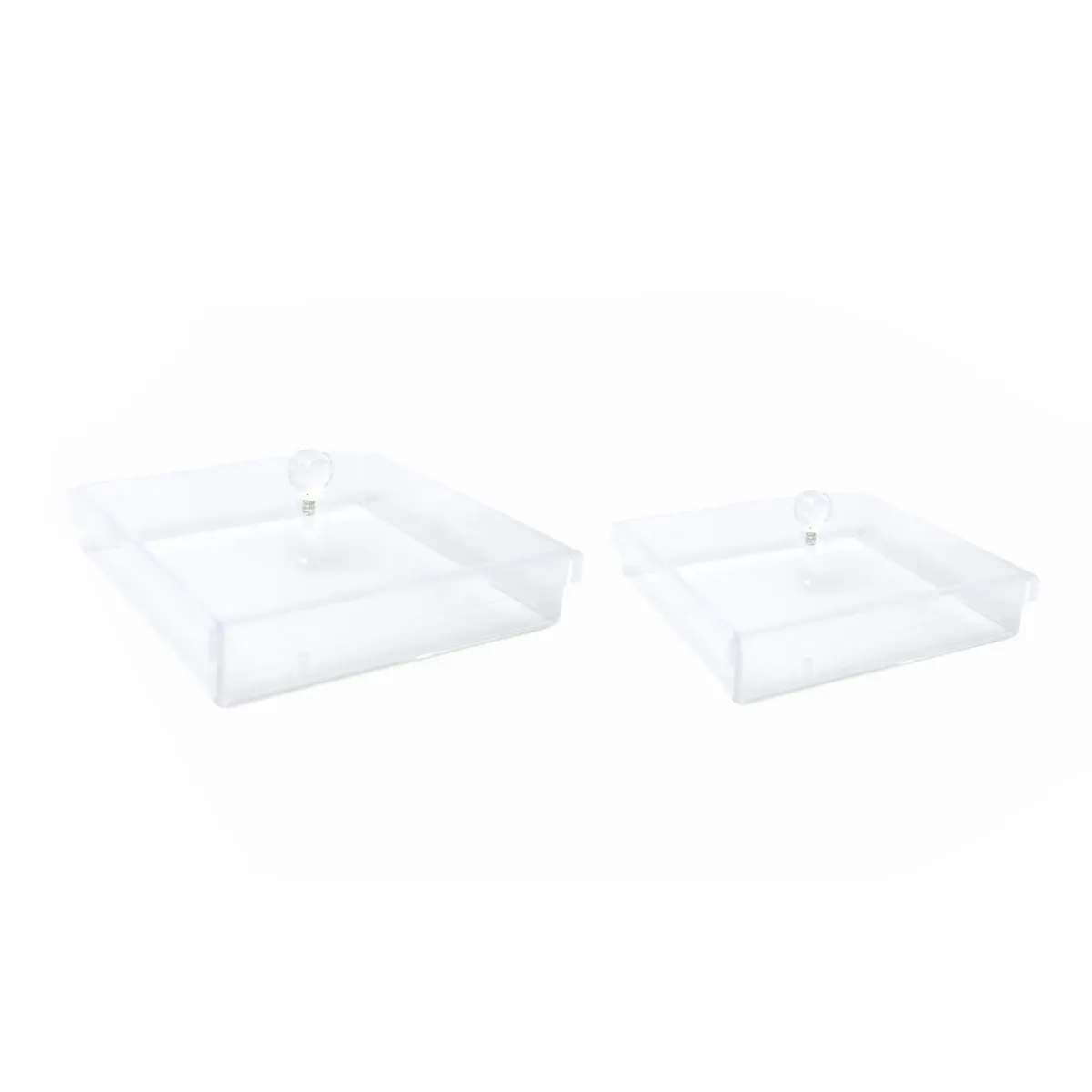 Diamond Knob Clear Square Acrylic Box