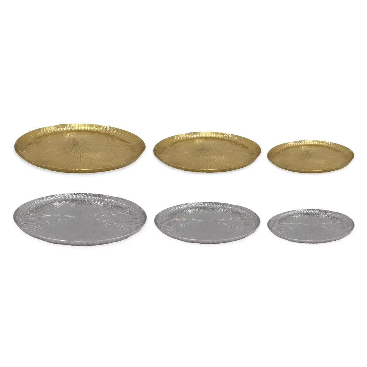 Alu Sparkle Stripes Round Thin Collar Plate
