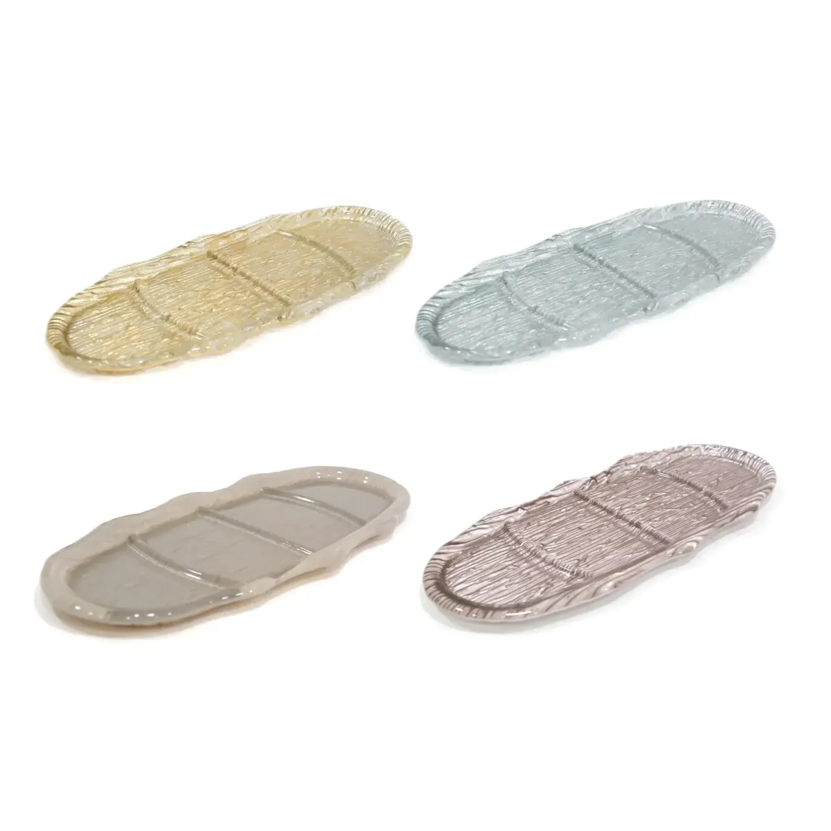 Metallic Divided Oval Plate