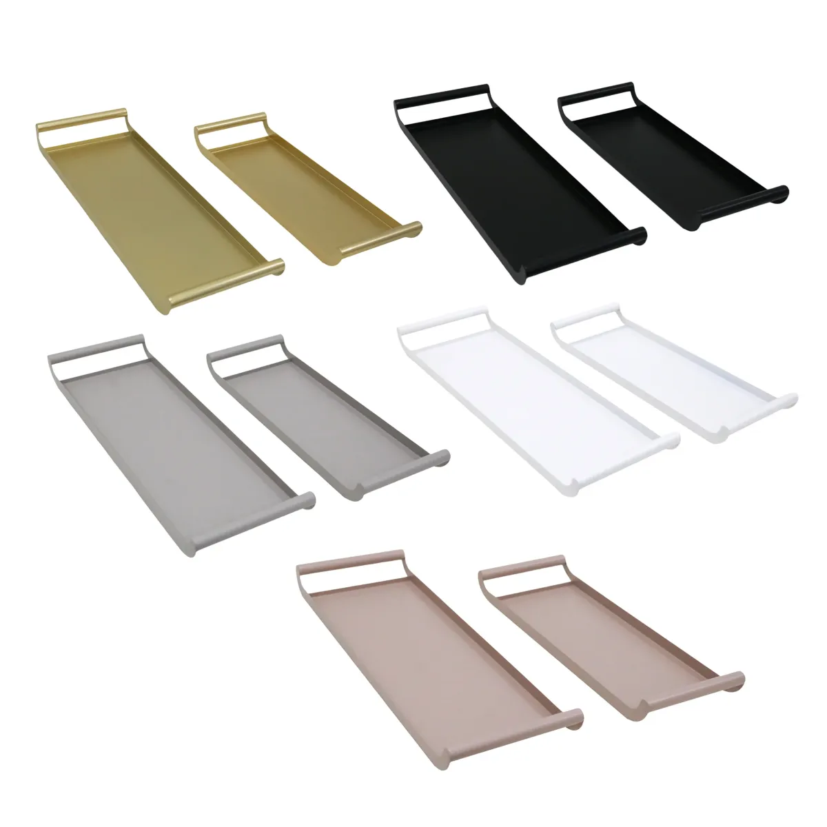 Rectangular Metal Tray With Handle – Set of Two Serving & Display Trays