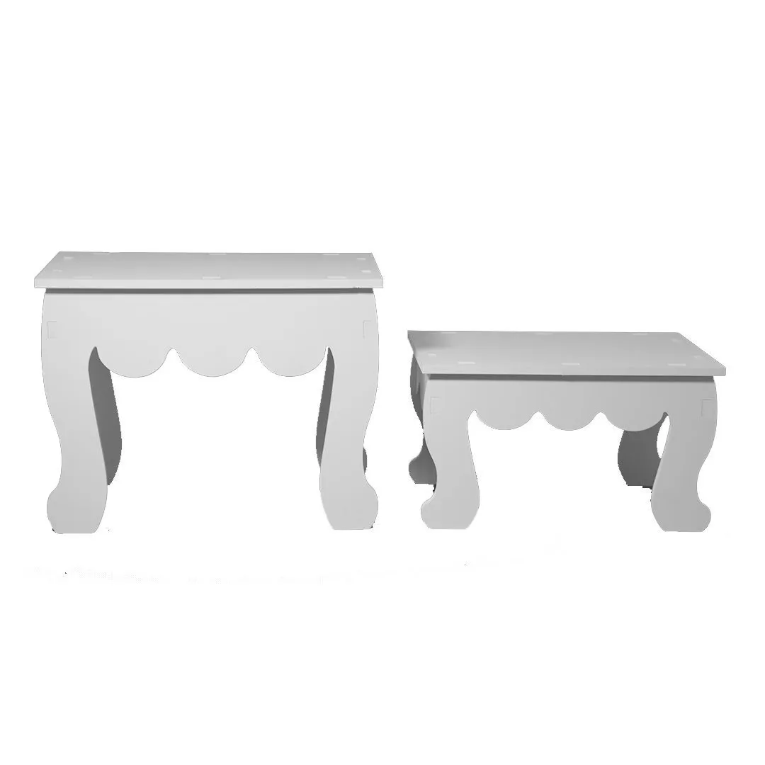 Mini White Gypsum Table Set – Elegant Home Accents