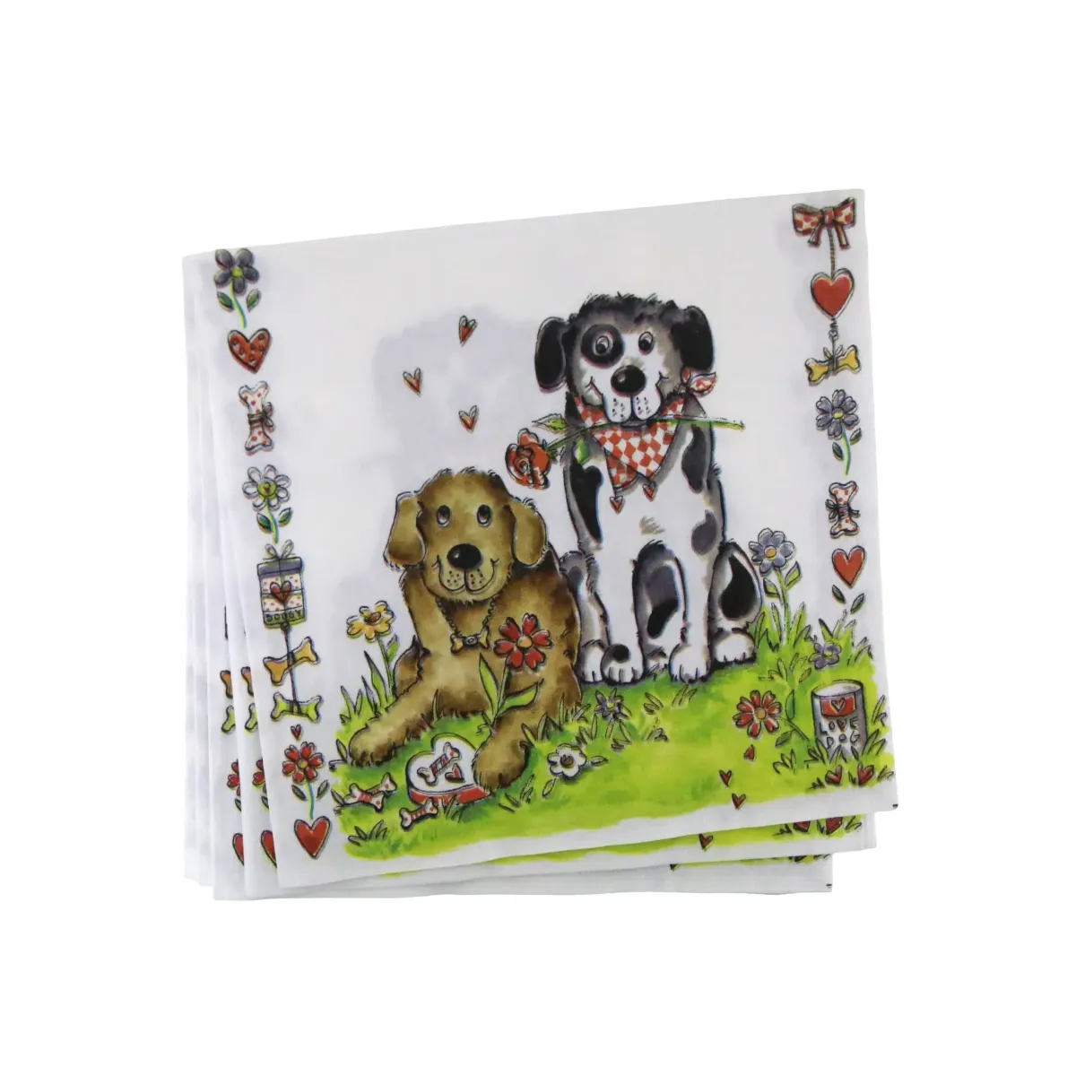 Puppy Love Picnic Napkin – Dog & Heart Pattern Sheets