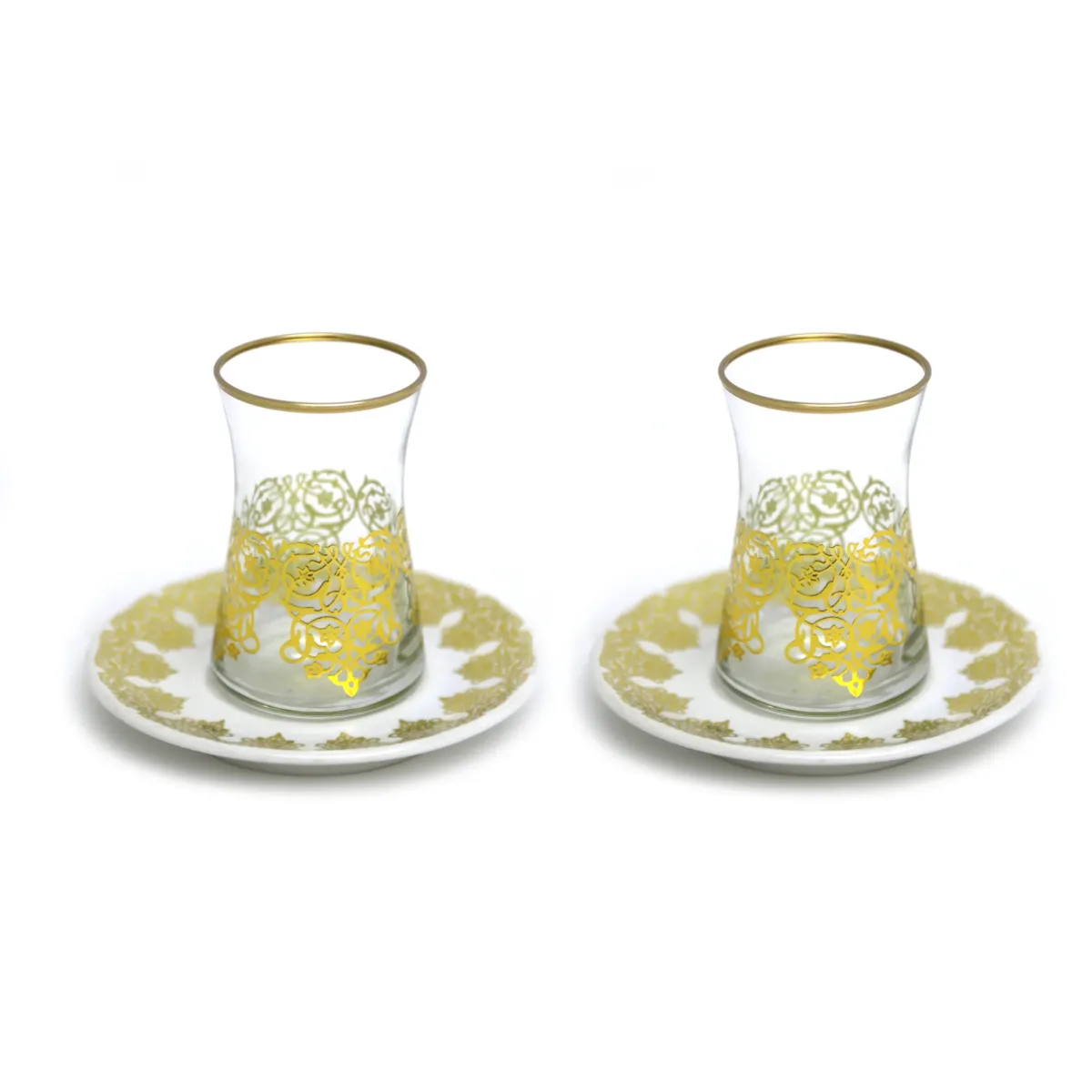 Ornate Tea Cup With Ornate White Saucer Set