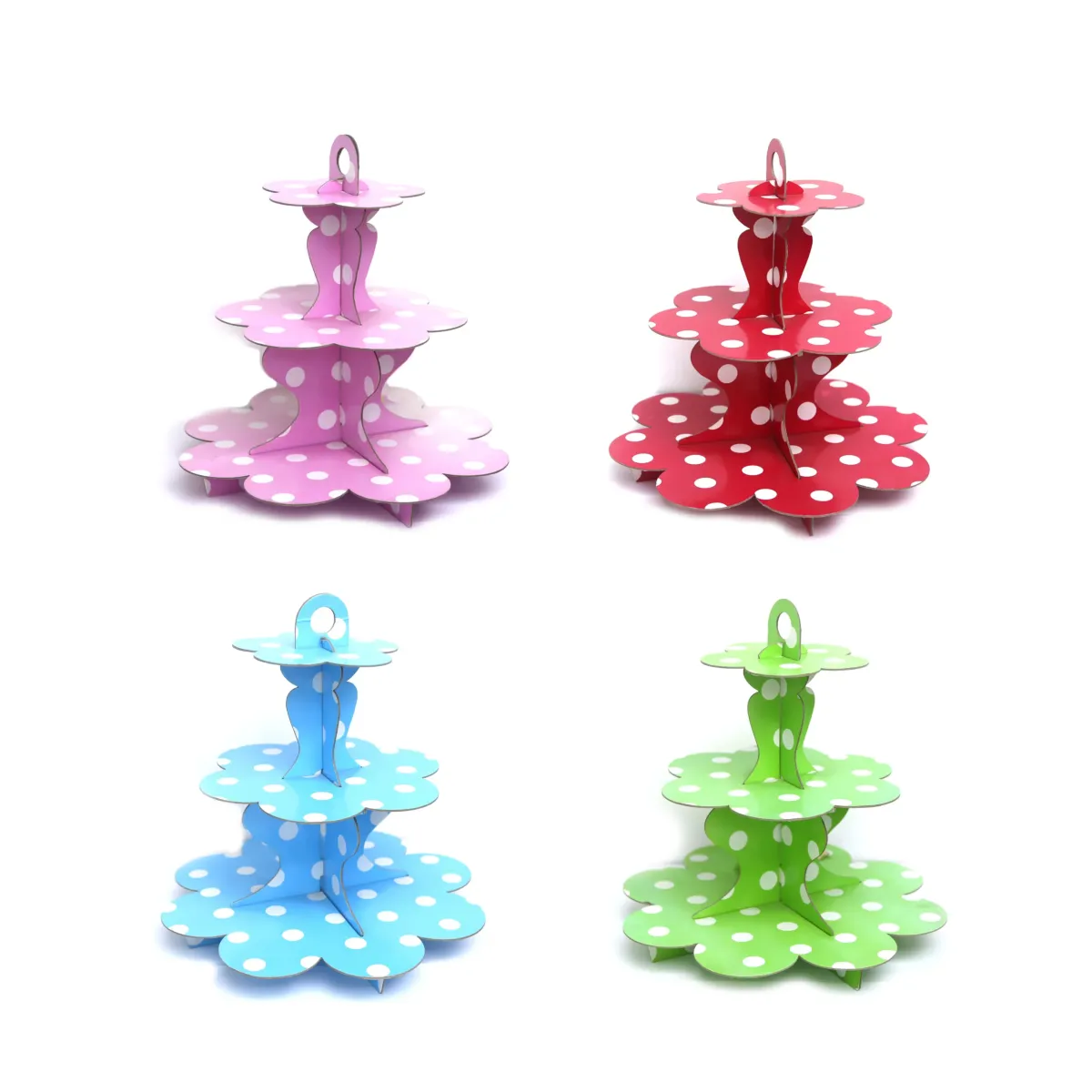 3‑Tier Floral Cupcake Holder Stand Party Display