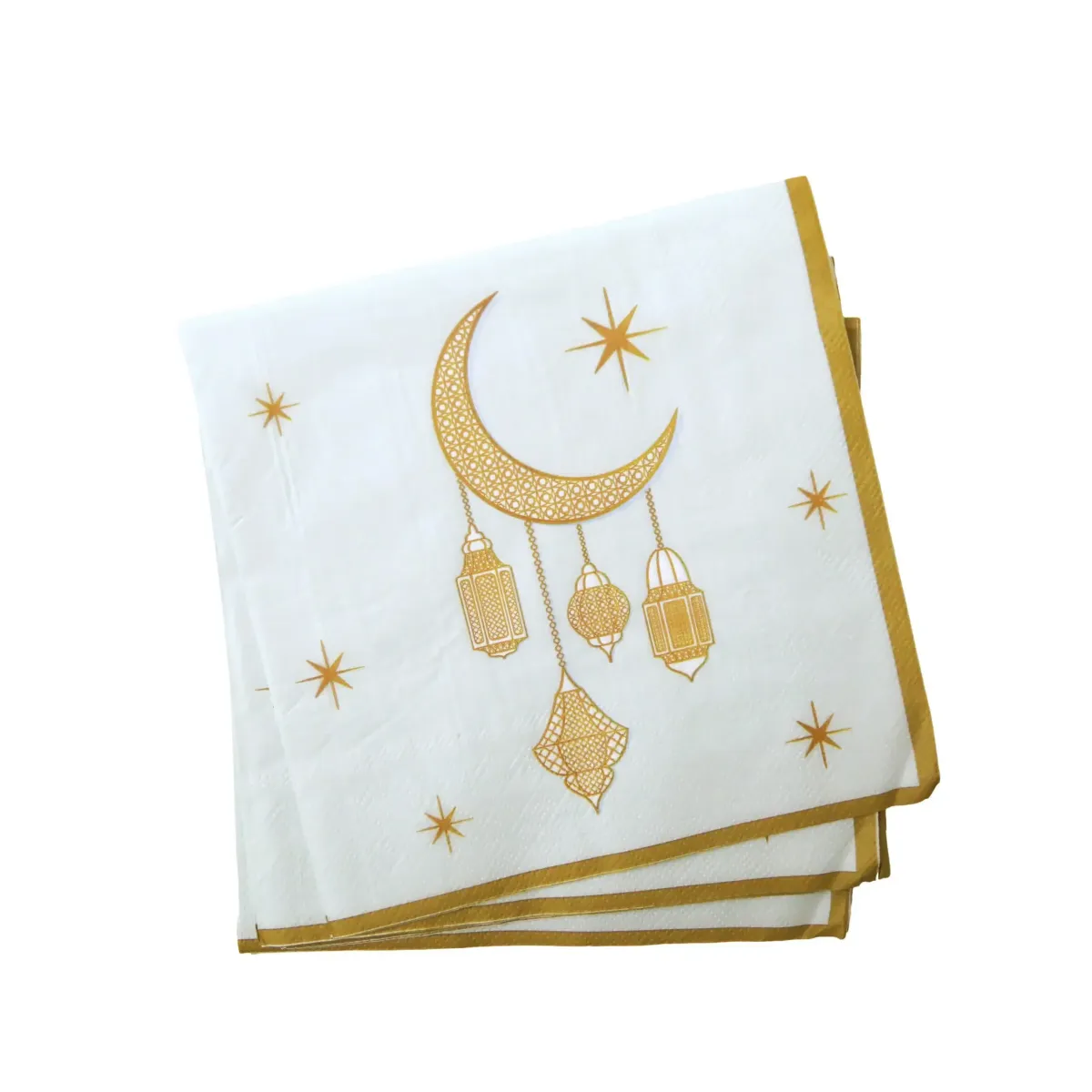 Aqua Eid Mubarak Napkins Elegant Party Table Decor